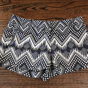 J. Crew Navy & White Geometric High-Rise Shorts